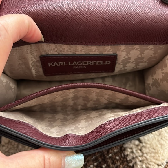 Karl Lagerfeld Burgundy Mini Crossbody Bag - Picture 3 of 15
